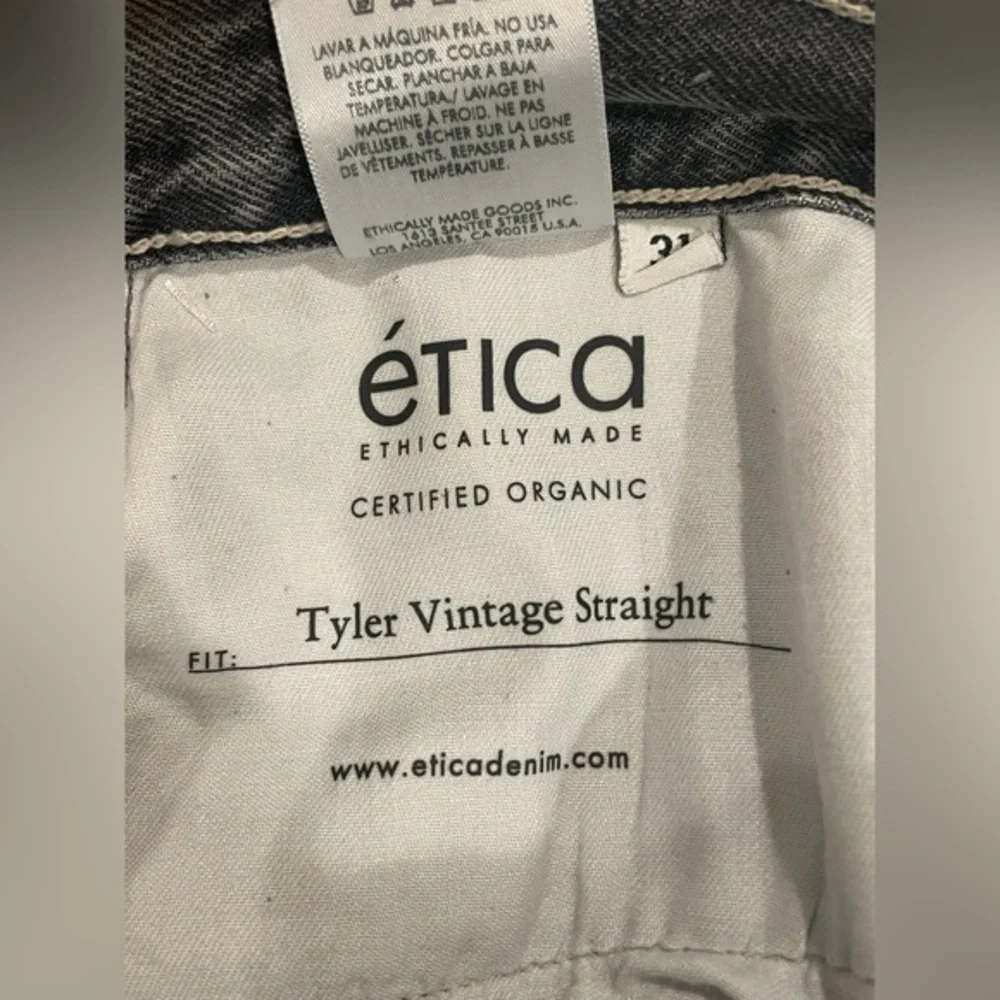 Etica Tyler Vintage Straight Grey High Waist Distressed Jeans Size 31- NWT‎